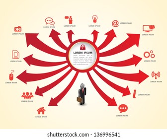 Vector  for business concepts with  icons / can use for info-graphic / loop business report or plan / modern template / education template / business brochure /  system diagram