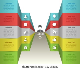Vector business concepts with icons / can use for infographic / loop business report or plan / modern template / education template / business brochure / system diagram / color pastel / trendy