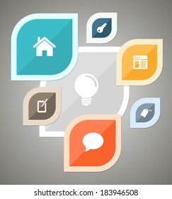 Vector business concepts with icons / can use for info-graphic / loop business report or plan / modern template / education template / business brochure / system diagram