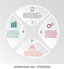 Vector for business concepts with icons, can use for info-graphic, loop business report or plan, modern template, business brochure, system diagram.