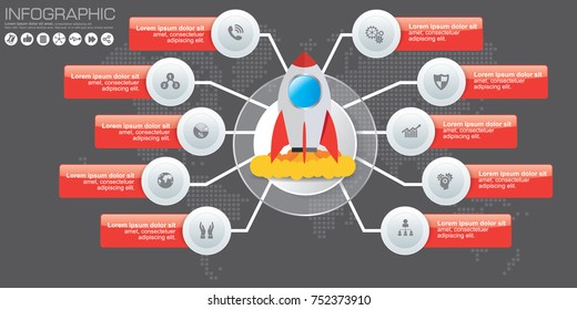 Vector business concepts with icons. Can use for infographic loop business report or plan modern template education template. Business brochure system diagram.