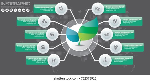Vector business concepts with icons. Can use for infographic loop business report or plan modern template education template. Business brochure system diagram.