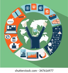Vector Business contacts around the world
