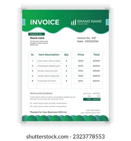 Vector business corporate creative invoice template. Business invoice for your business, print ready invoice template.