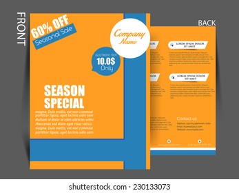 Vector  Business Corporate Flyer Template,  brochure for multipurpose use.
