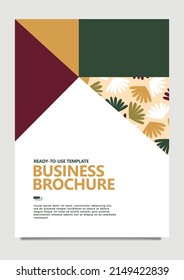 Vector business cover with autumn leaves decoration. Foliage decorative important company document. Suitable for poster, flyer, annual report, and business proposal.