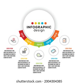 Vector business data visualization. Process chart for presentation. Template design element.