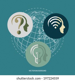 Vector business design concept human ideas in the world