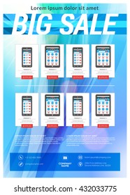 Vector business design template for brochure, flyer, mobile technologies and applications. Colorful modern abstract background