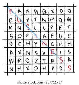 vector business drawing word find crossword