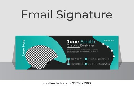 image vectorielle modèle de création de signature de courriel d'entreprise. image vectorielle et pied de page e-mail plat et couverture des médias sociaux personnels.