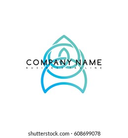 Vector Business emblem blue knot symbol curve looped icon logo logotype art