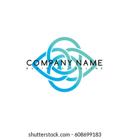 Vector Business emblem blue knot symbol curve looped icon logo logotype art