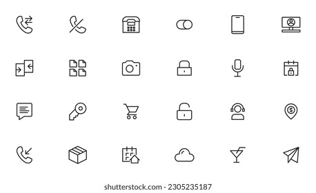 Vector business and finance editable stroke line icon set with money, bank, check, law, auction, exchance, payment, wallet, deposit, piggy, calculator, web and more isolated outline thin symbol