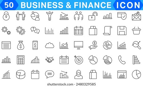 Vector business and finance editable stroke line icon set with money, bank, check, law, auction, exchance, payment, wallet, deposit, piggy, calculator, web and more isolated outline thin symbol