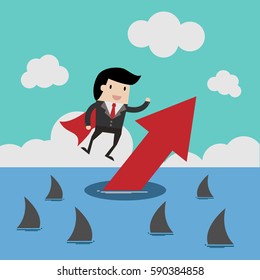 vector business finance. Successful Businessman concept , cartoon vector illustration for business design