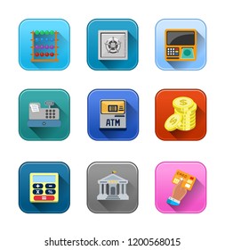 vector business financial Icons set, money symbols - banking office illustrations, investment icons