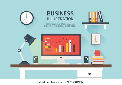 Vector business flat illustration