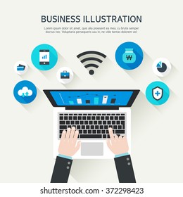 Vector business flat illustration
