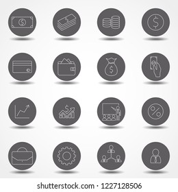 Vector Business flat minimalistic line icon set. Elements for mobile concept and web apps. Thin line vector icons for website design and development, app development. Flat line vector illustration