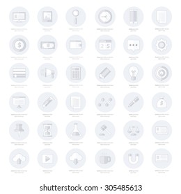 Vector Business flat minimalistic line icon set