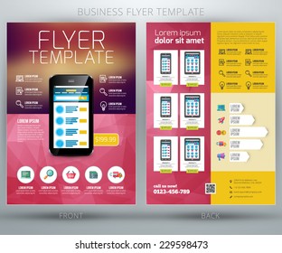 Vector business flyer or brochure design template. For online shop