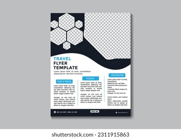  Vector business flyer design and brochure cover page template for travel agency