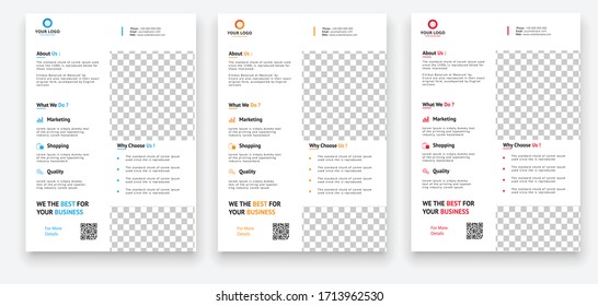 Vector business flyer design   Layout size A4 Easy to use and edit.