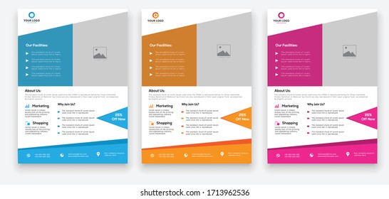 Vector business flyer design   Layout size A4 Easy to use and edit.