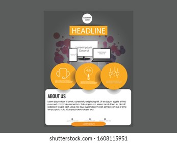 Vector Business Flyer Design Template for Business. Vector Brochure Design Layout Template.