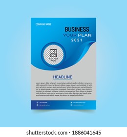 Vector Business Flyer Design Template. Vector Flyer Design Layout Template. Blue flyer cover business brochure vector design.