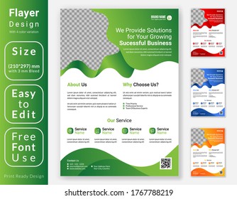 Vector business flyer template design, brochure, annual report, Poster, business presentation, portfolio, layout, size A4, Easy to use.