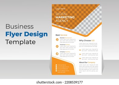 Vector business flyer template design. A4 size, Easy to use and edit.