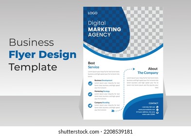 Vector business flyer template design. A4 size, Easy to use and edit.