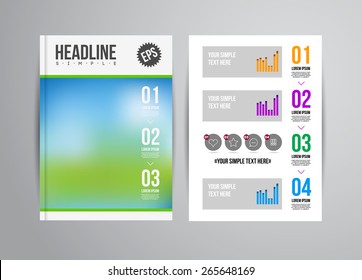 Vector business flyer template with infographic and place for photo. Abstract illustration for brochure or magazine.