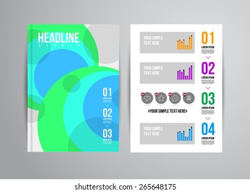 Vector business flyer template with infographic and place for photo. Abstract illustration for brochure or magazine.