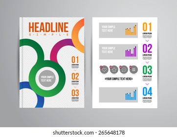 Vector business flyer template with infographic and place for photo. Abstract illustration for brochure or magazine.
