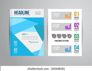 Vector business flyer template with infographic and place for photo. Abstract illustration for brochure or magazine.