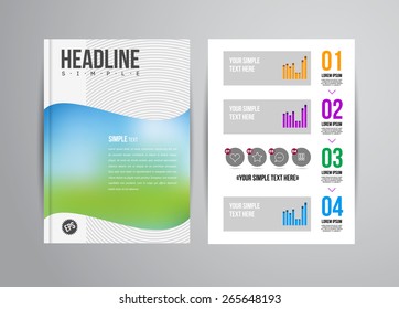 Vector business flyer template with infographic and place for photo. Abstract illustration for brochure or magazine.