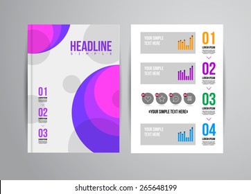 Vector business flyer template with infographic and place for photo. Abstract illustration for brochure or magazine.