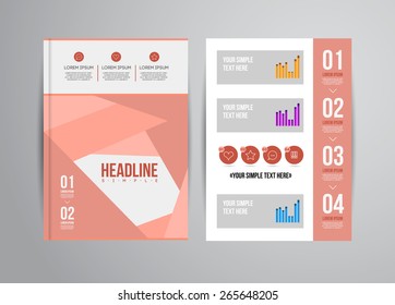 Vector business flyer template with infographic and place for photo. Abstract illustration for brochure or magazine.