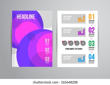 Vector business flyer template with infographic and place for photo. Abstract illustration for brochure or magazine.