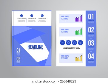 Vector business flyer template with infographic and place for photo. Abstract illustration for brochure or magazine.