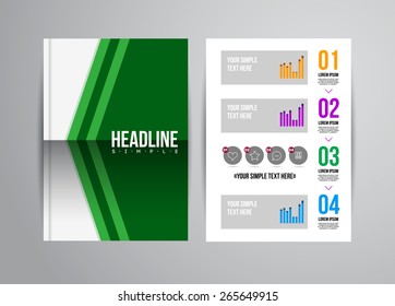 Vector business flyer template with infographic and place for photo. Abstract illustration for brochure or magazine.