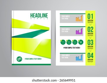 Vector business flyer template with infographic and place for photo. Abstract illustration for brochure or magazine.
