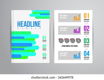 Vector business flyer template with infographic and place for photo. Abstract illustration for brochure or magazine.