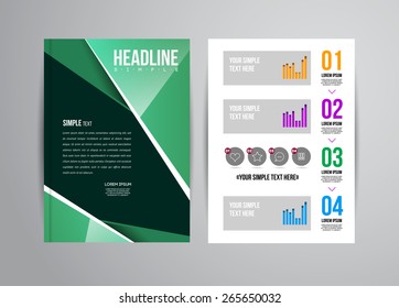 Vector business flyer template with infographic and place for photo. Abstract illustration for brochure or magazine.