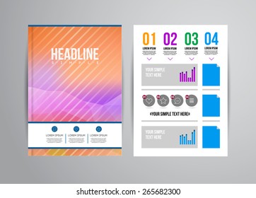 Vector business flyer template with infographic and place for photo. Abstract illustration for brochure or magazine.