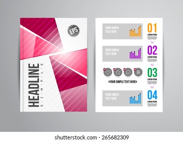 Vector business flyer template with infographic and place for photo. Abstract illustration for brochure or magazine.