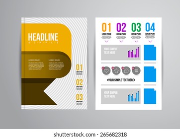 Vector business flyer template with infographic and place for photo. Abstract illustration for brochure or magazine.